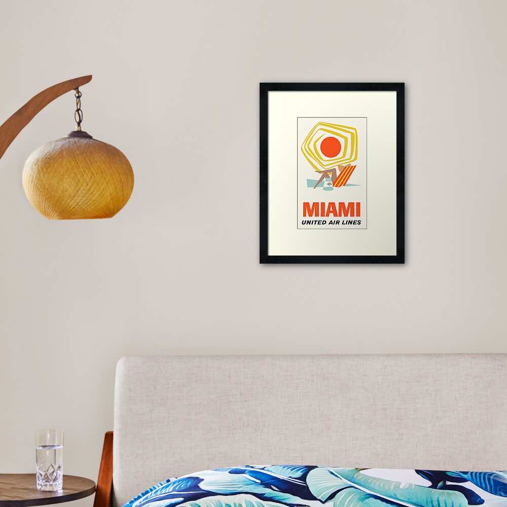 Miami United Airlines Framed Art Print